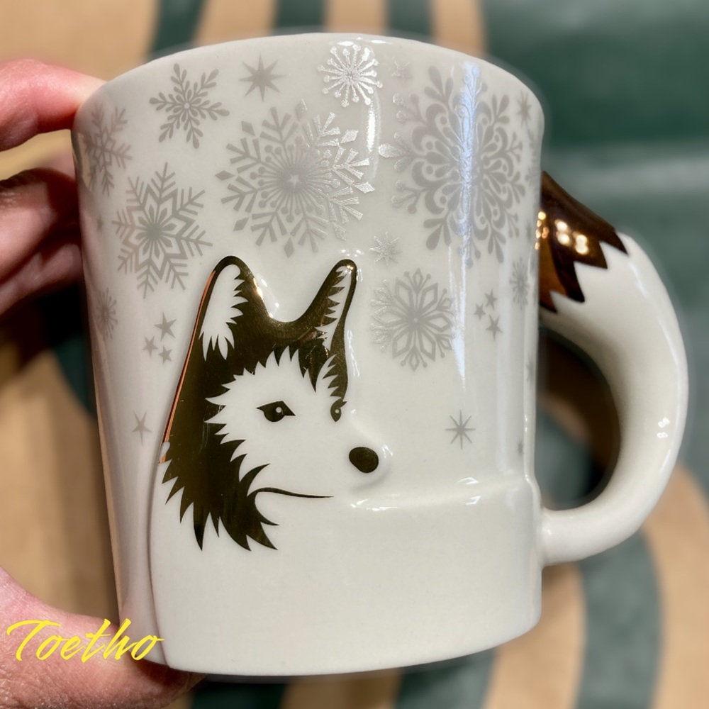 Starbucks Rare 2017 Winter Fox Tail 12oz Ceramic Cup / Tumbler